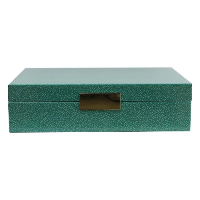Large Green Shagreen Silver Box