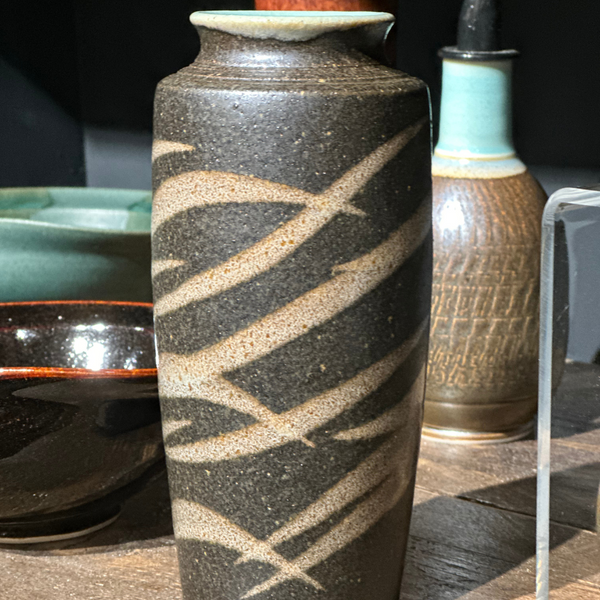Medium Ash Vase with Streaks