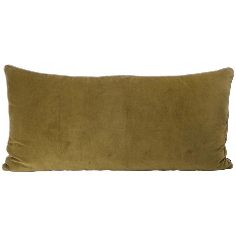 Khaki Lumbar New Delhi Velvet Pillow Stewart House