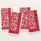 S/4 Crimson Blossom Napkins