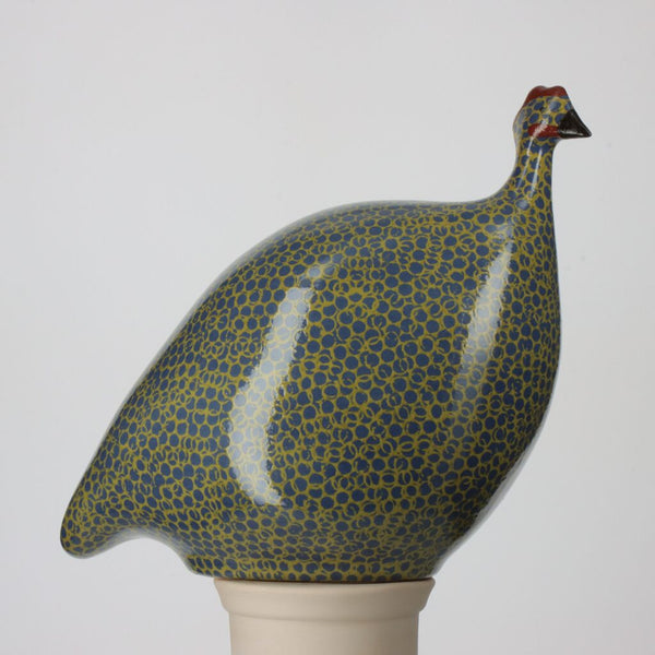 Electric Blue Spotted Green Leaf Guinea Fowl - Small