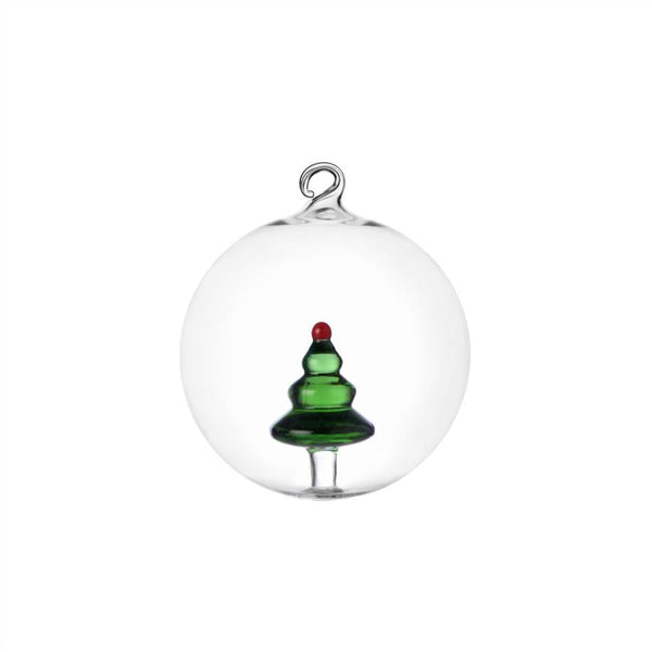 Green Tree Glass Ornament