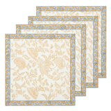 S/4 Chloe Blue & Brown Napkins