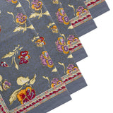 S/4 Pansy Red/Grey Napkins