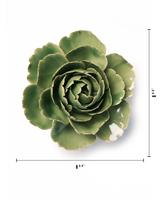 Jade Green English Rose Ceramic Flowers - Nature Decor