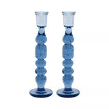 Provence 9" Chambray Candlestick set/2