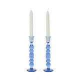 Provence 9" Chambray Candlestick set/2