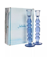 Provence 9" Chambray Candlestick set/2