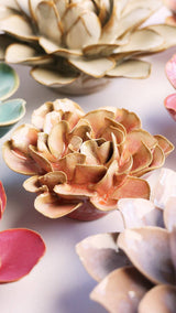 Rose Pink Hawthorn Rustic Gifts Ceramic Flower