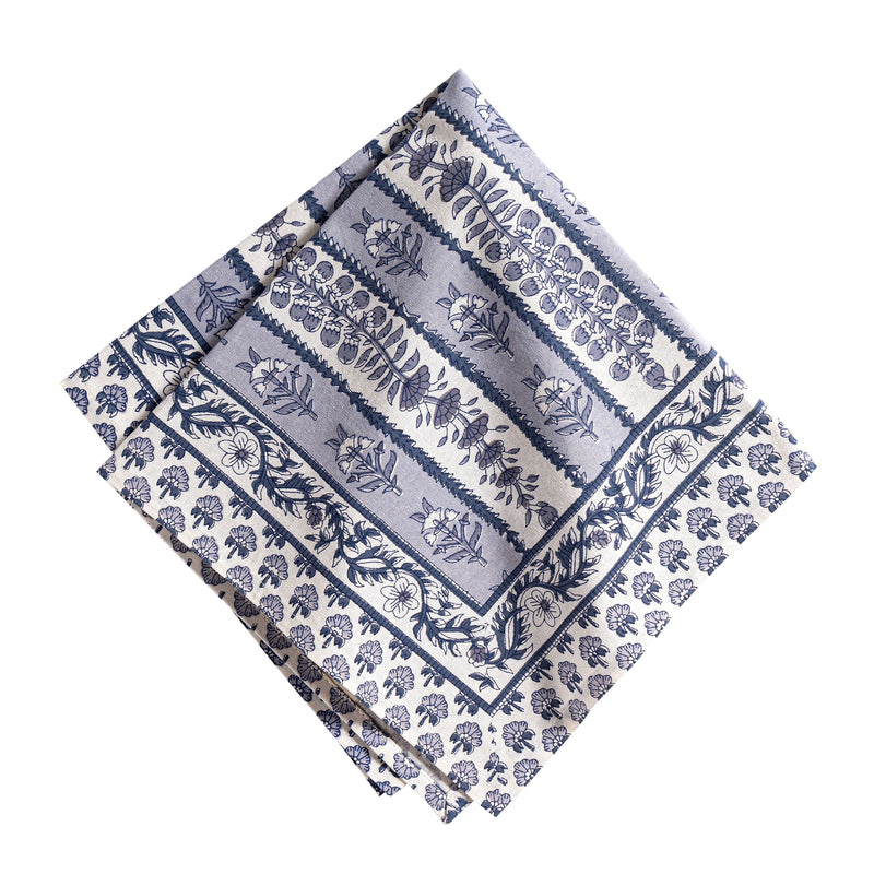 S/4 Avignon Napkins Blue & Marine