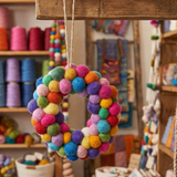 Handmade Felt Mini Multi Wreath Xmas Hanging Decoration