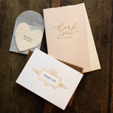 Thank You Calligraphy Note Handmade Paper Letterpress Card
