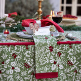Baies de Houx Red & Green Tablecloth