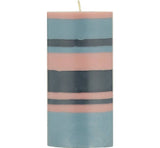 Tall Old Rose Indigo and Pompadour Eco Pillar Candle, 6''