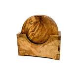 Olive Wood Round Coaster Set