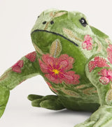 Megan Emerald Silk Velvet Embroidered Frog