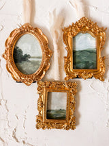 Vintage Style Autumnal Gold Framed Ornaments