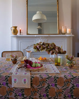 Old Rose Nargis 60x110 Hand Block-printed Tablecloth