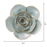 Milk Teal Elegance Ranunculus Ceramic Flowers - Modern Decor