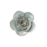 Milk Teal Elegance Ranunculus Ceramic Flowers - Modern Decor