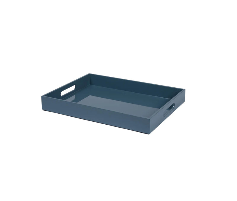 Medium Lacquer Tray, Blue Grey