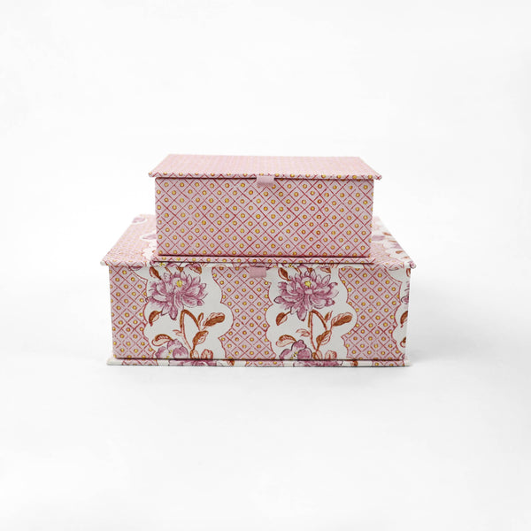 Blooming Pink Trellis Keepsake Box Set