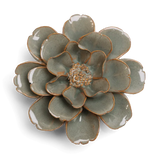 Moss Grey Oxeye Daisy Ceramic Flowers - Boho Wall Art