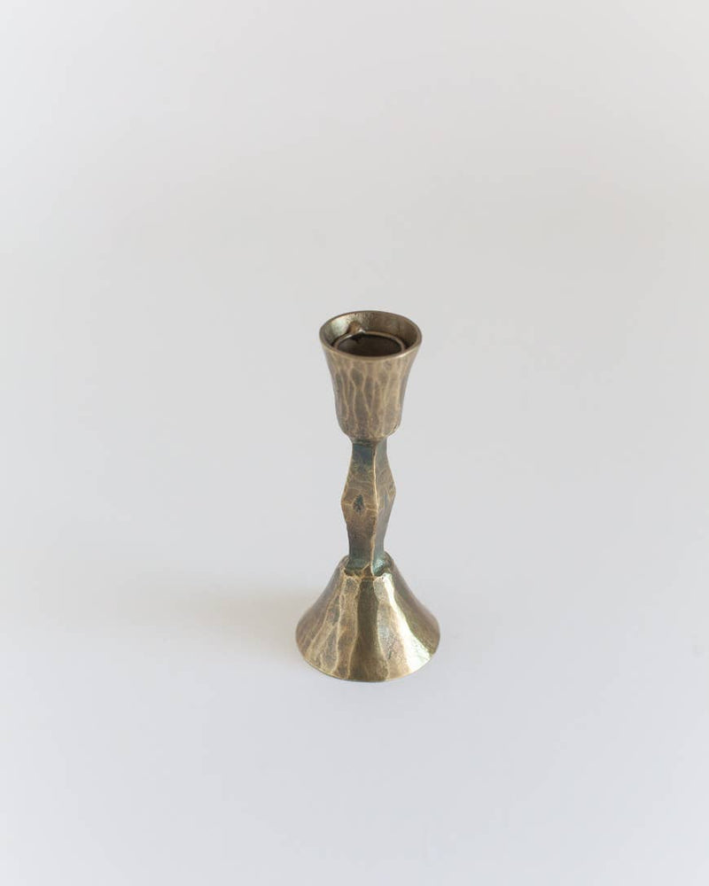 Low Diamond Hand-Forged Iron Candle Stand