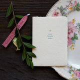 Sweet Birthday Wishes Small Salutations Handmade Paper Card