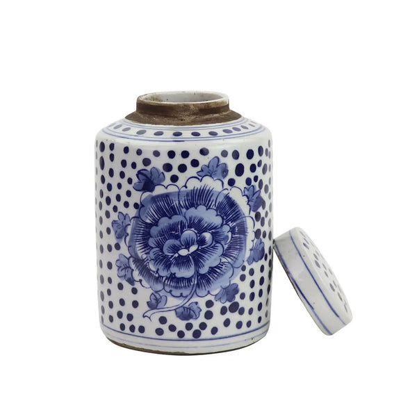 Mini Tea Jar Peony Dots Small