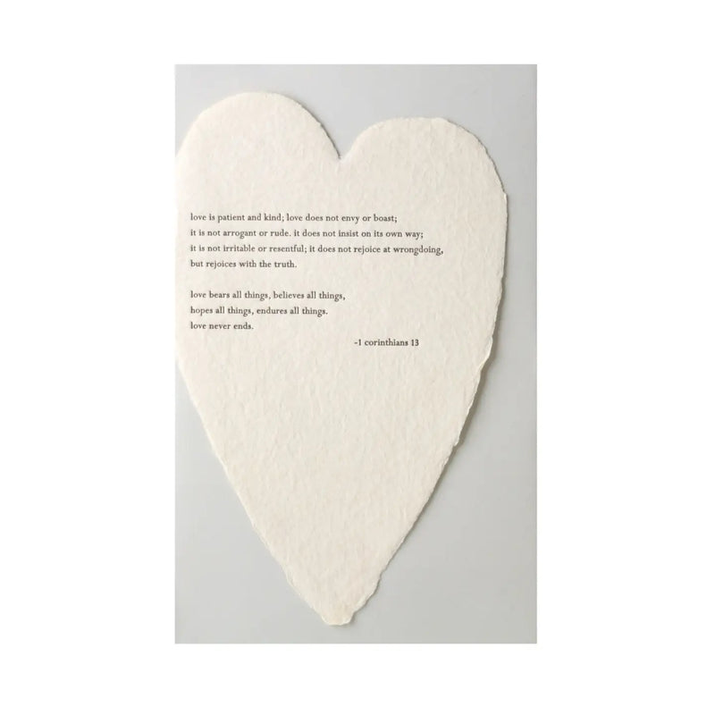 Corinthians Quote Deckled Heart Card