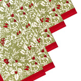 S/4 Baies de Houx Red & Green Napkins