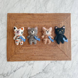 Flat Cat Holding Fish Ornament