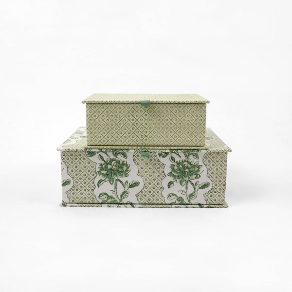 Blooming Green Trellis Keepsake Box Set