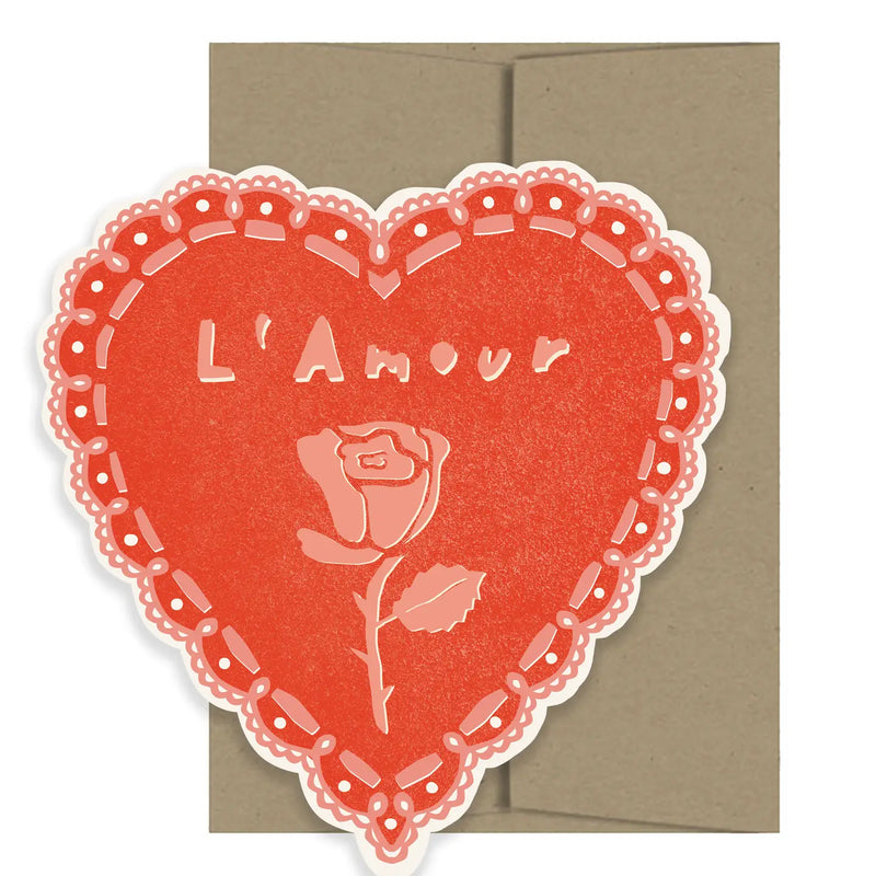 Rose Heart Die-Cut Card