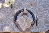 S/4 Chloe Blue & Brown Napkins