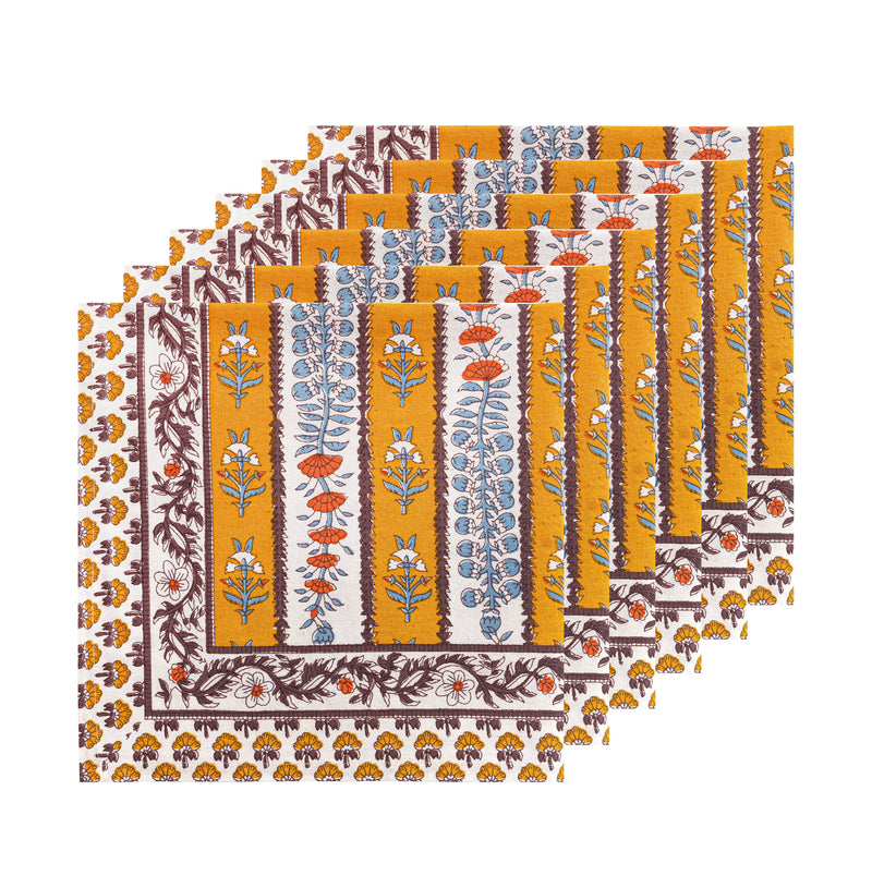 S/4 Avignon Napkins Dijon & Blue