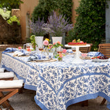 71"x128" Granada Cornflower Blue Tablecloth