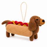 Hot Dog Dachshund Felt Ornament