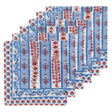 S/4 Avignon Napkins Red & Blue