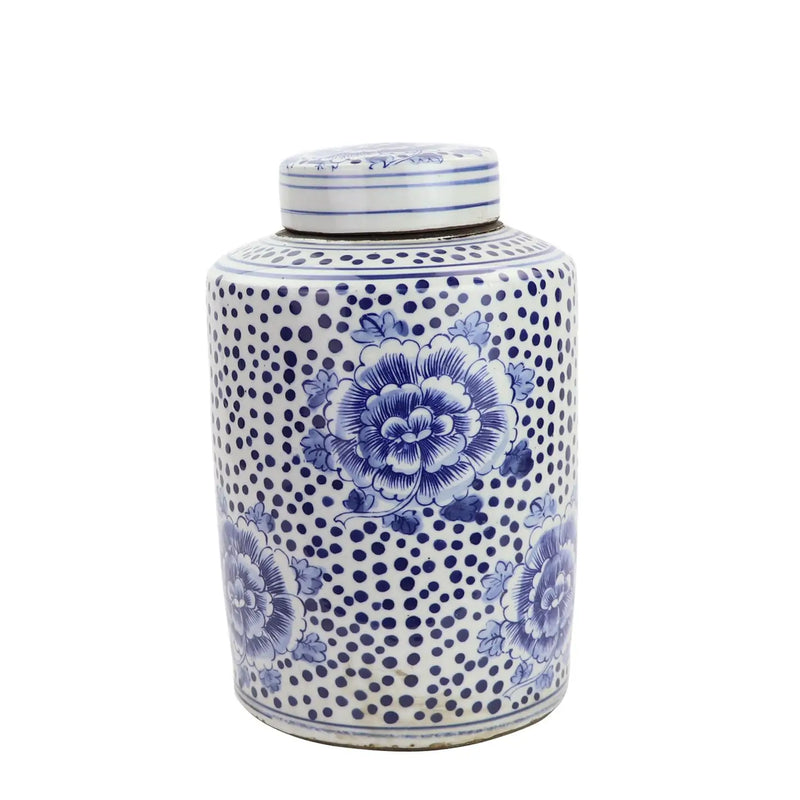 Mini Tea Jar Peony Dots Large