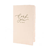 Thank You Calligraphy Note Handmade Paper Letterpress Card
