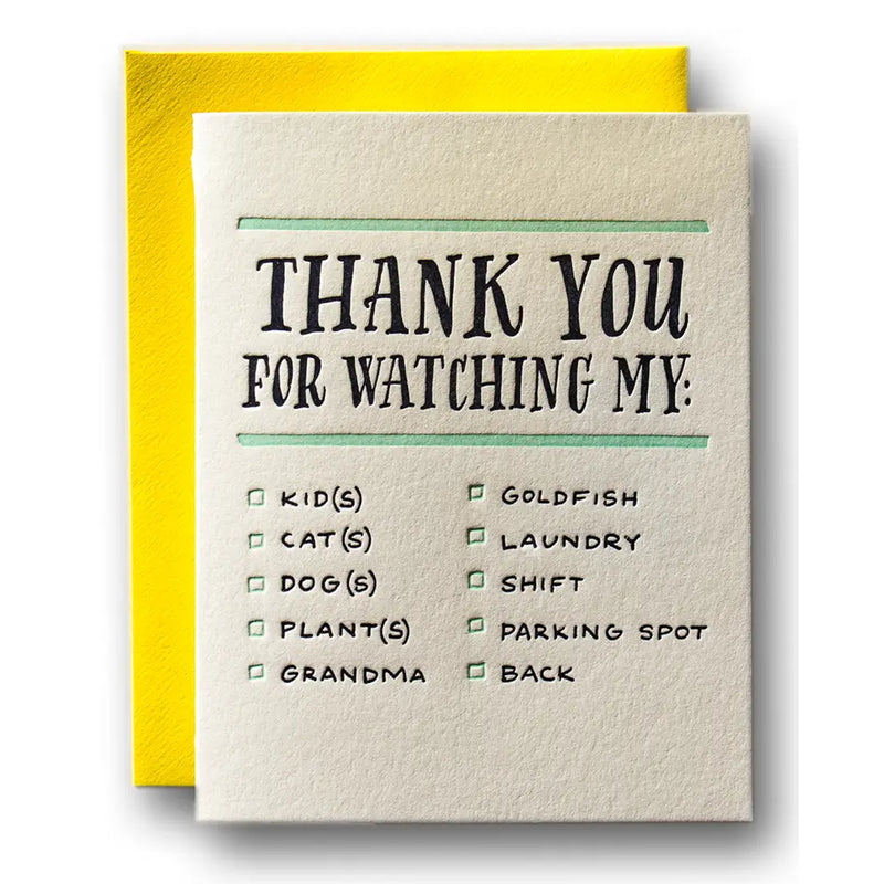 Thanks for Watching...Thank You Card