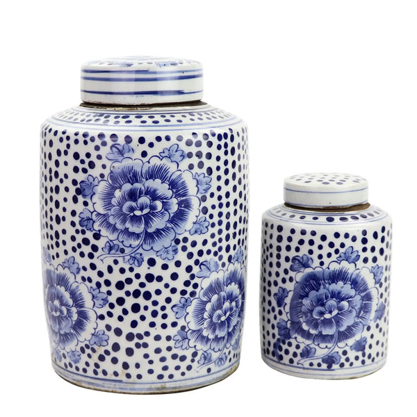 Mini Tea Jar Peony Dots Large
