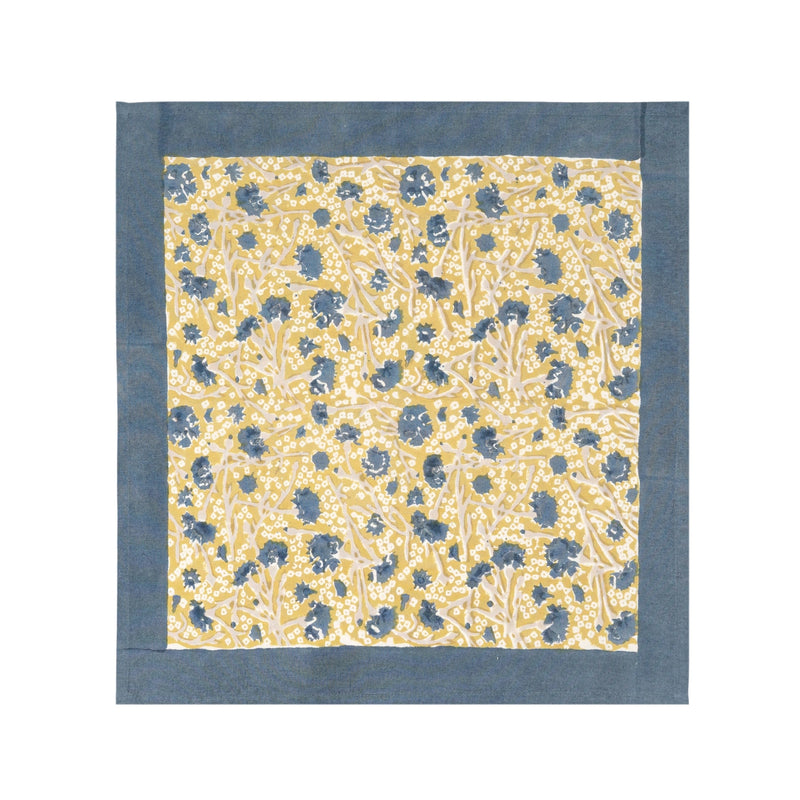 S/4 Meadows Yellow & Blue Napkins (