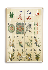 Four Seasons Mahjong Decoupage Glass Tray