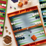 Orange Croc Lacquer Backgammon Set