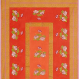 70"x138" Tea Flower Red-Orange Tablecloth