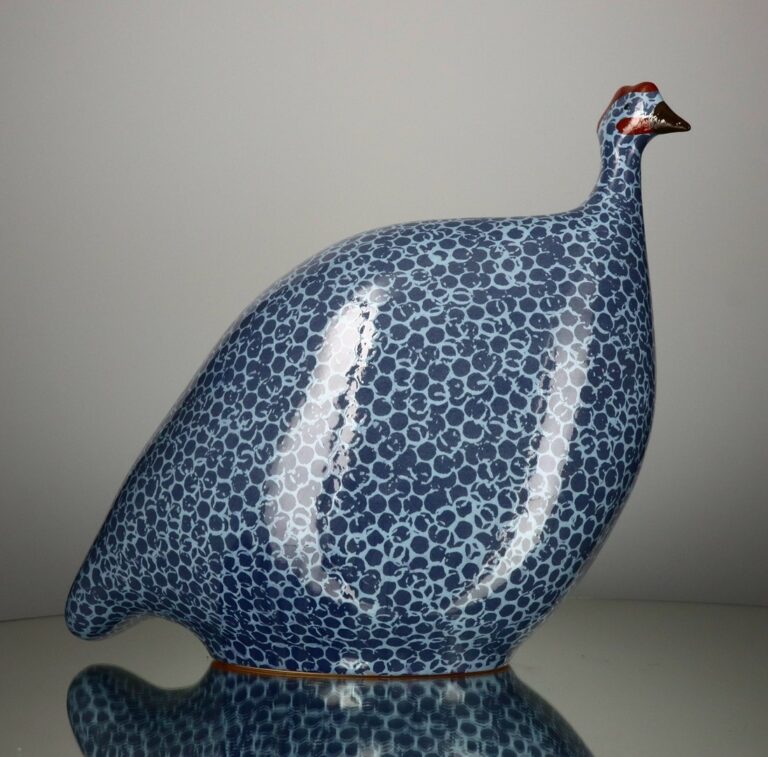 Guinea Fowl Electric Blue Spotted Lavender - Large