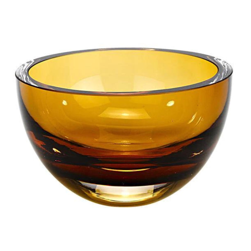 Weighted Amber Crystal Bowl